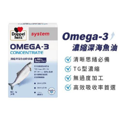 Omega-3濃縮深海魚油軟膠囊(30顆盒) - 高含量德國魚油